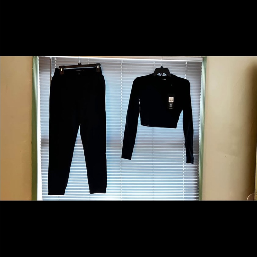 Women's Black Pants & Jumpsuit Set